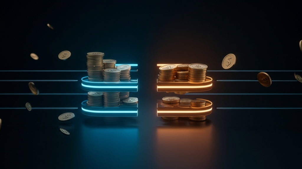 Representação visual do funcionamento prático do Split Payment no Brasil, mostrando a divisão automática de pagamentos entre empresa, Receita Federal e estados/municípios.